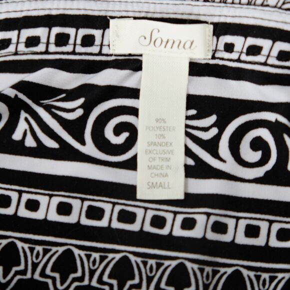 Soma Sundress Sz S Maxi V Neck Sleeveless Soft Jersey Paisley Resort Beach - Picture 6 of 8